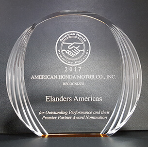 Honda Motor Co. for outstanding performance given to Elanders Americas