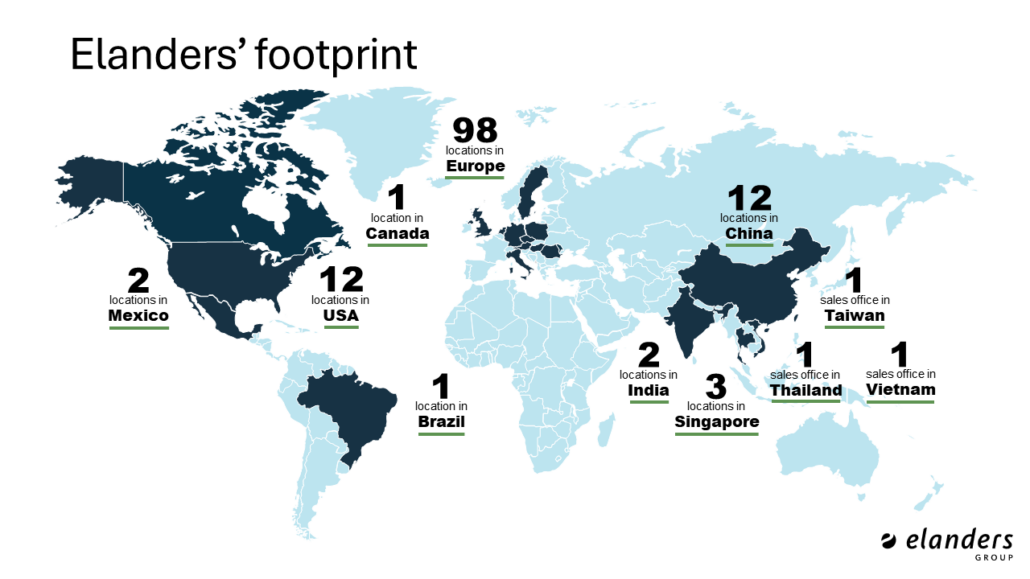 Elanders Group Facilities Map 2024